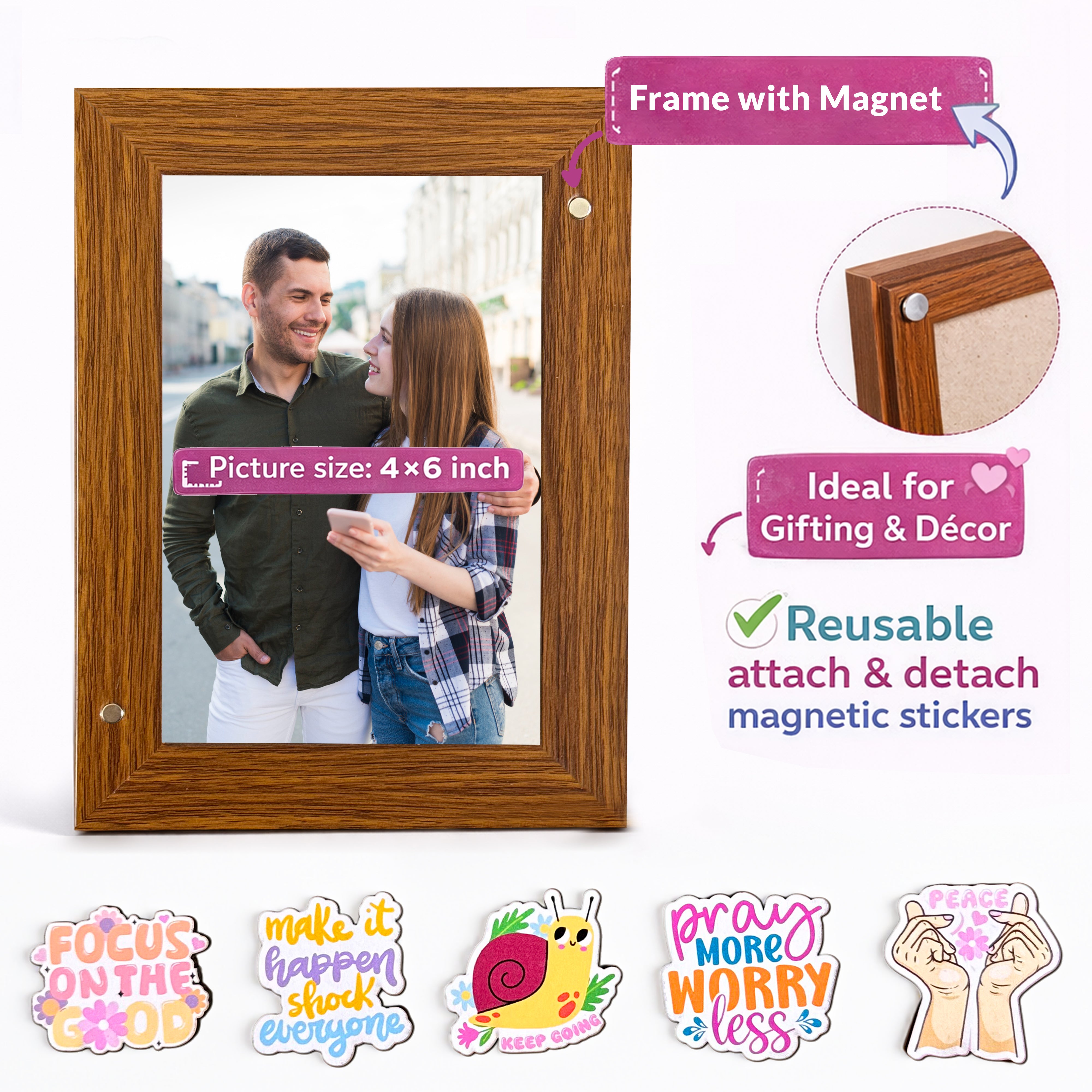 Lovio MDF Photo Frame with Magnetic Sticker media 4