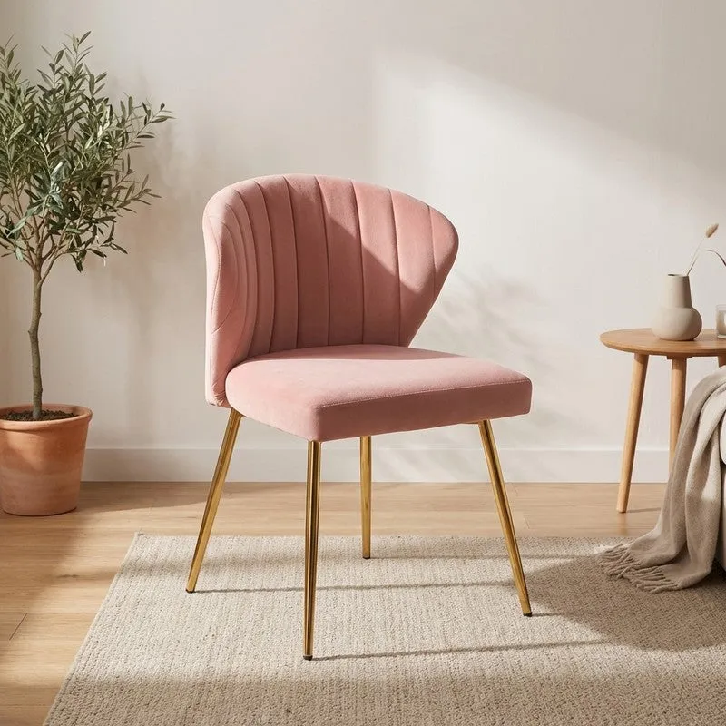 Cozyra Metal Accent Chair - Pink media 1