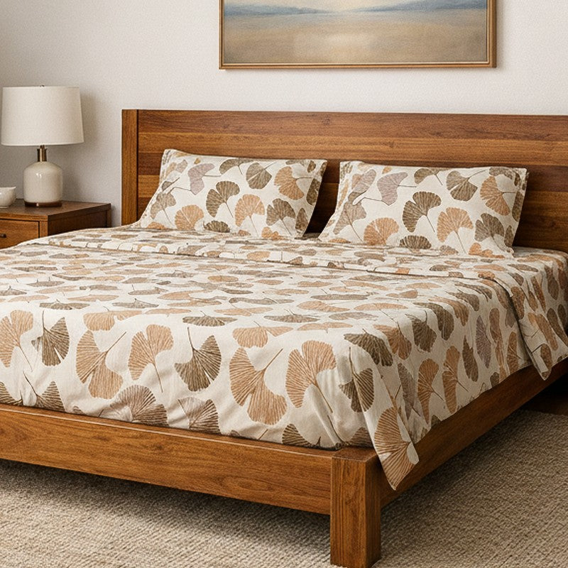 Brown Breeze Floral Microfiber Bedsheet - 125 GSM media 3