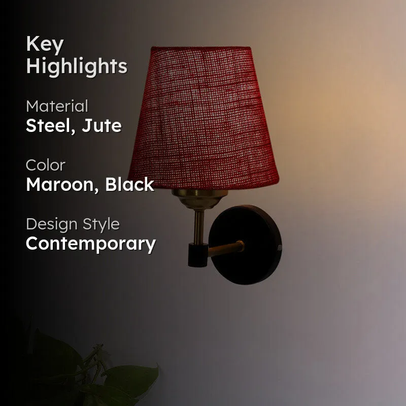 Aquilon Jute Wall Lamp - Maroon media 2