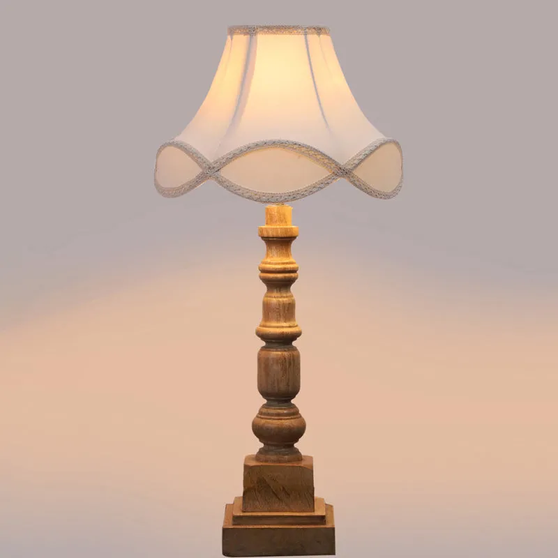 Valencia Arc Arbor Wooden Table Lamp - Off White,Brown media 4
