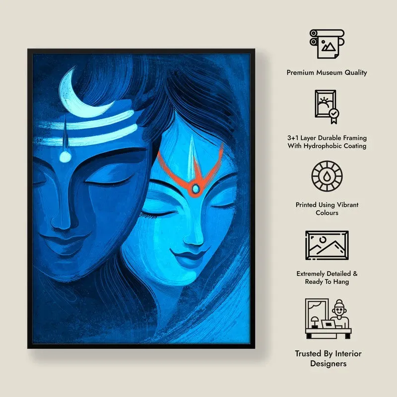 Lord Shiva & Parvati Devotional II Archival Paper Wall Art media 8