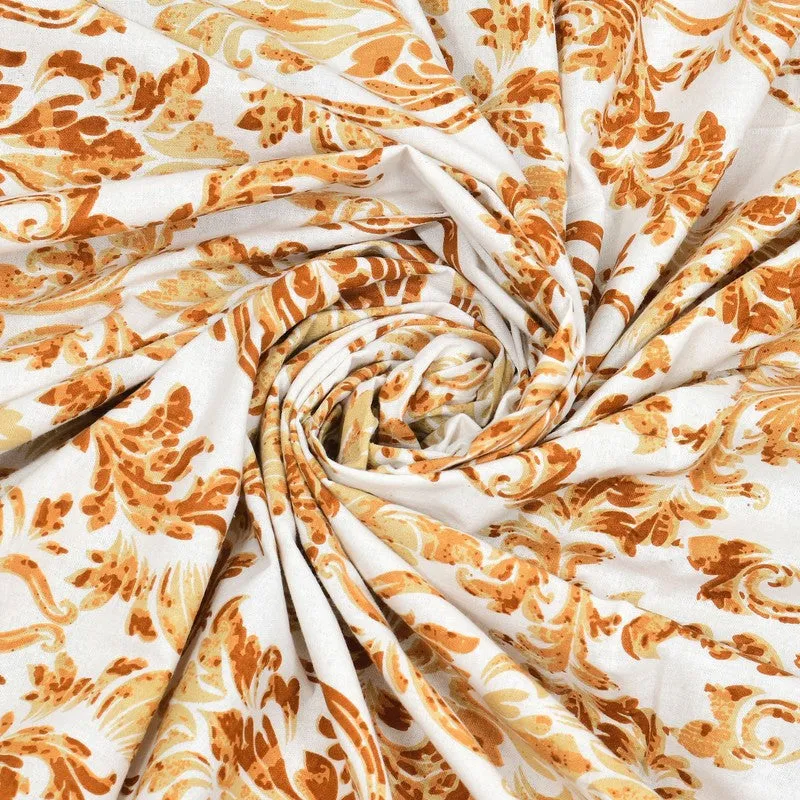 Grida Cotton Bedsheet (Rust,Yellow) - 240 TC media 5