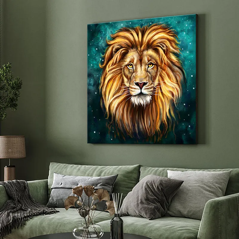 Majestic Lion Wall Painting media 4
