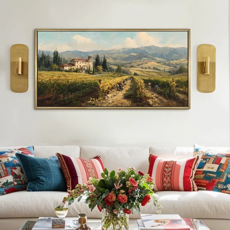 Tuscan Fields Canvas Wall Painting With Frame media 1
