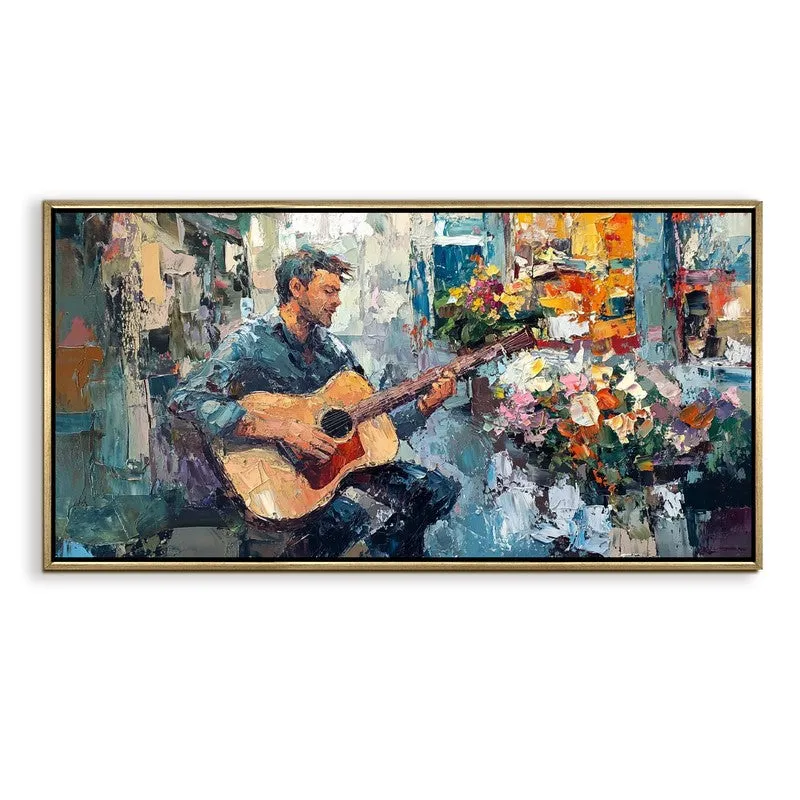 Vibrant Strum Canvas Wall Painting With Frame media 3