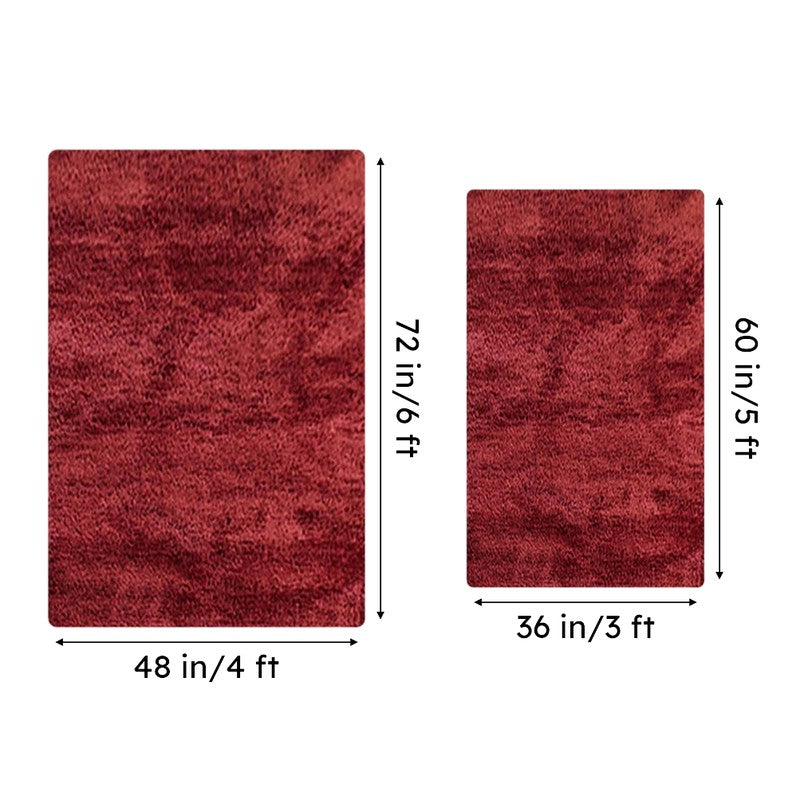 Nuo Luxe Tufted Micro Fiber Area Rug - Maroon media 8