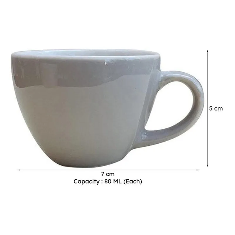 Cozy Ceramic Tea Cup (80 mL Each) - Set Of Four media 10