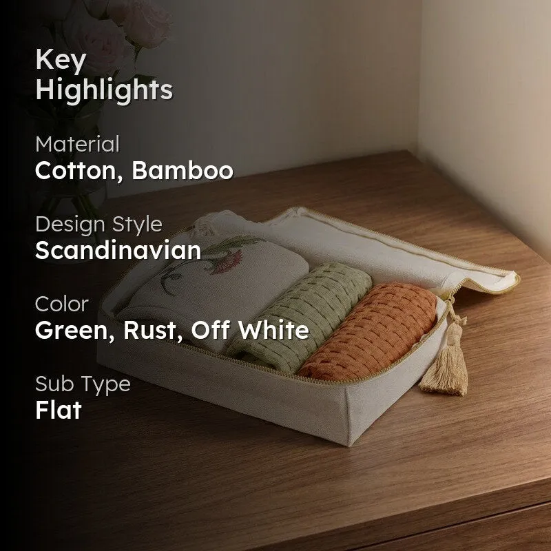 Softelle Bamboo Cotton Hand Towels with Canvas Box - Set Of Three media 2
