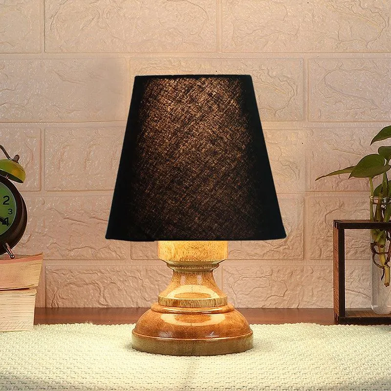 Harolda Fabric Table Lamp - Black,Brown media 1