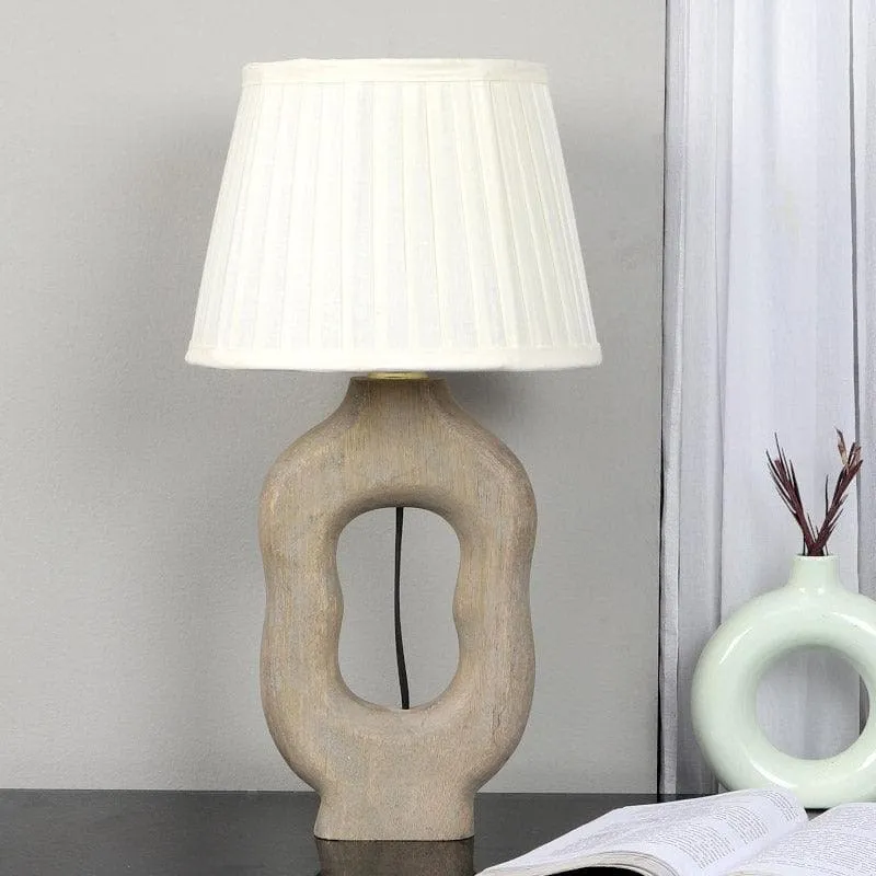 Vesara Tissle Fabric Table Lamp - White,Brown media 3