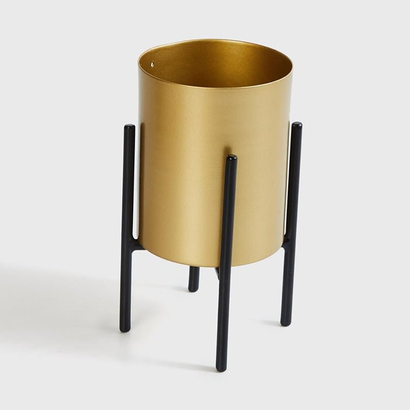 Ashiya Metal Planter With Stand - Gold media 4