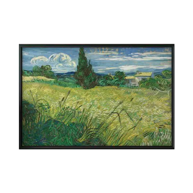 Green Field By Vincent Van Gogh - Black Frame media 6
