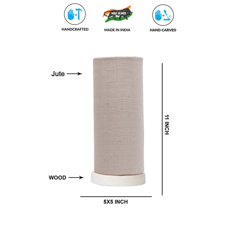 Esto Tower Wooden Table Lamp With Jute Shade - Grey,White media 6