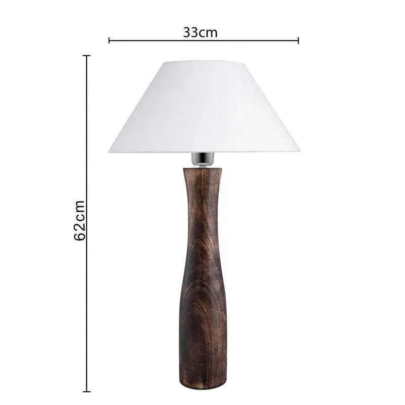 Harmony Glimpse Fabric Table Lamp With Conical Shade - White,Brown media 5