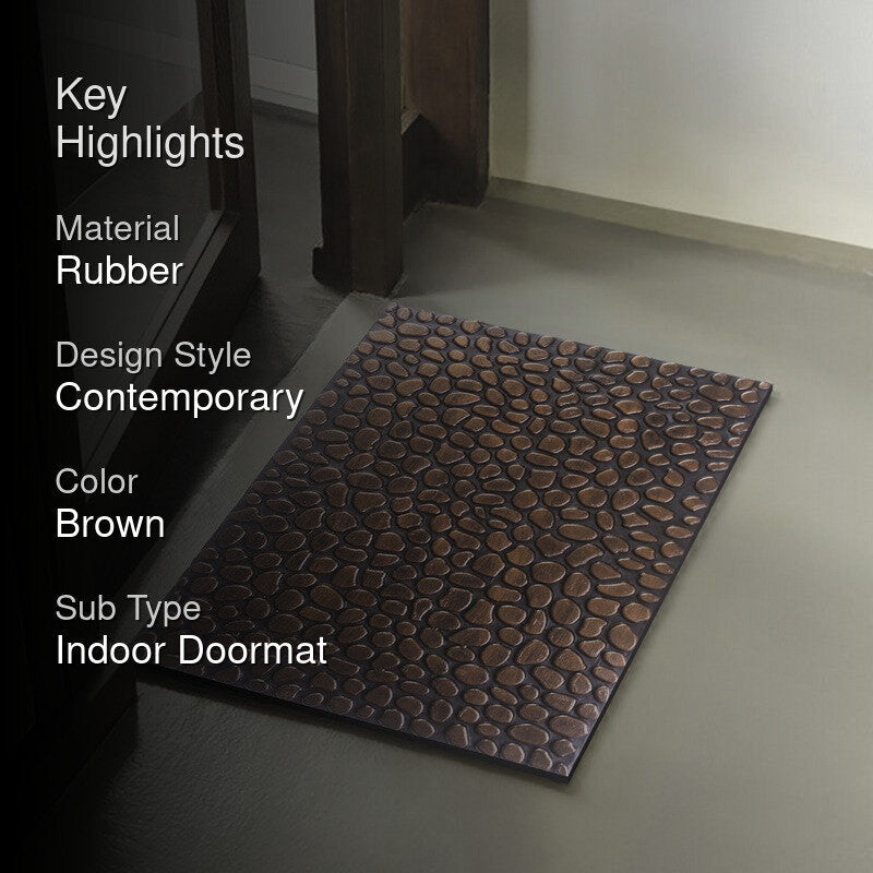 Tivo Abstract Rubber Door Mats - Brown media 2