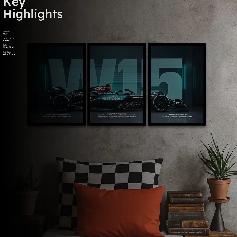 Speed Vector Wall Art & Painting - Set Of Three media 2