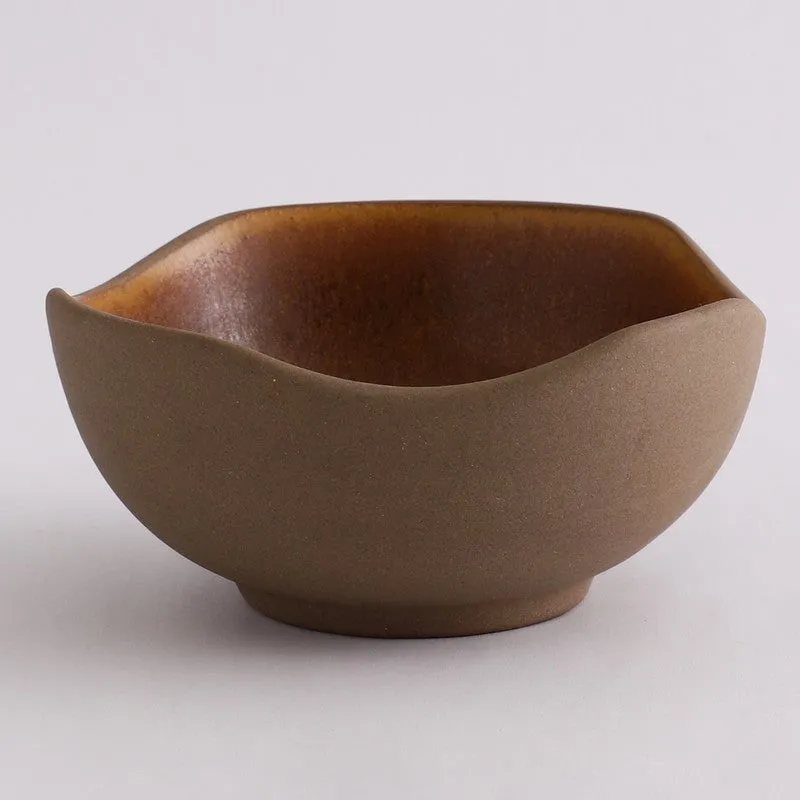 Matte Brown Hexa-Shaped Stoneware Bowl - 400 mL media 6