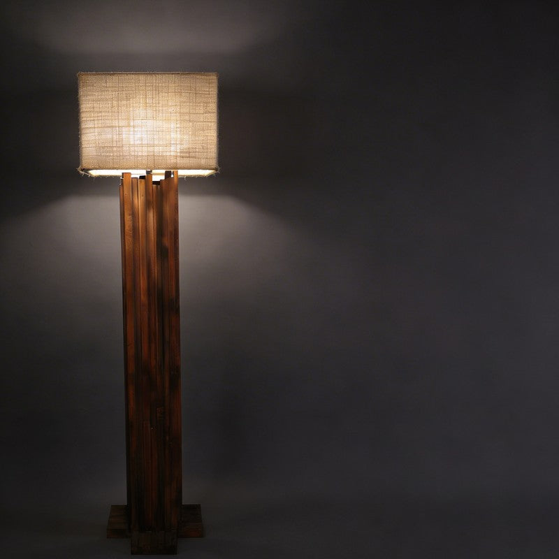 CalmGlow Wooden Floor Lamp - Brown media 7