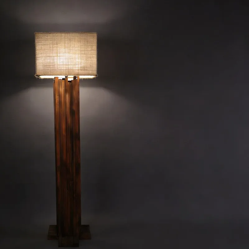 CalmGlow Wooden Floor Lamp - Brown media 7