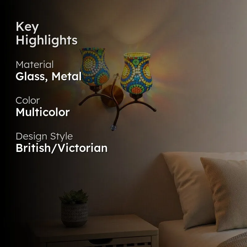 MosaicAura Twin Glass Wall Lamp - Multicolor media 2
