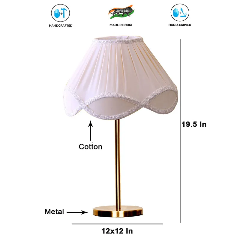 Dwell Beam Cotton & Metal Table Lamp - White,Gold media 4