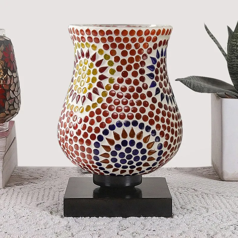 Lumet Mosaic Glass Table Lamp With Wooden Base - Multicolor media 3