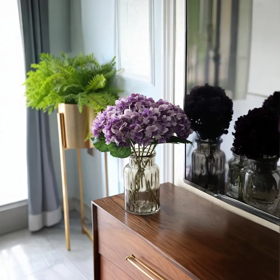 Hydrangea Artificial Flower - Set Of Two media 6