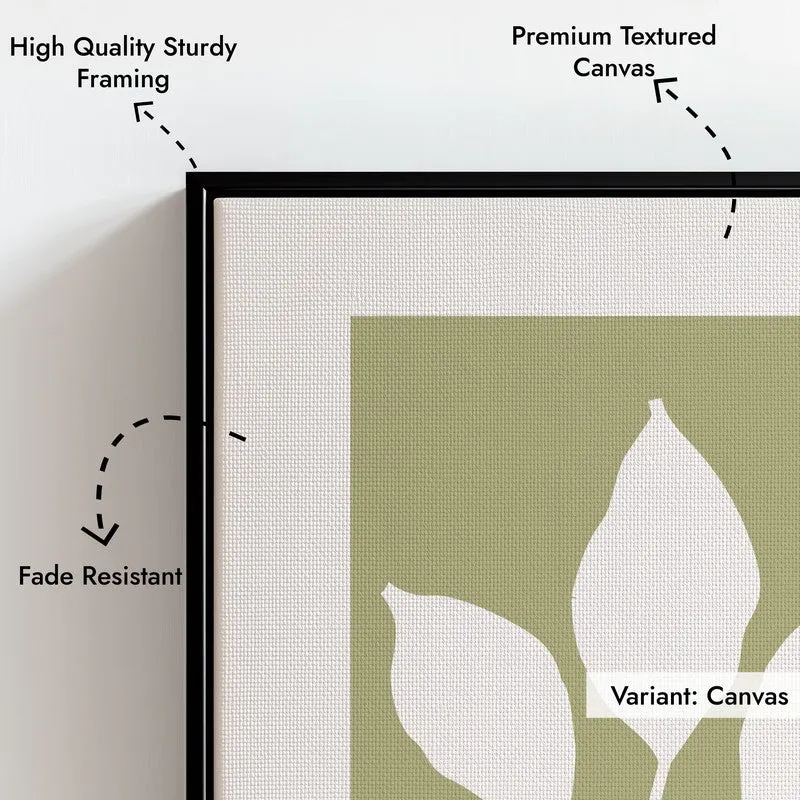 Serene Stem Canvas Wall Painting With Black Frame media 5