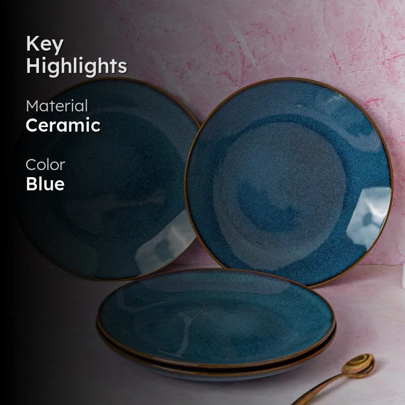 Tarangini Handmade Dinner Plate (Blue) - Set of Four media 2