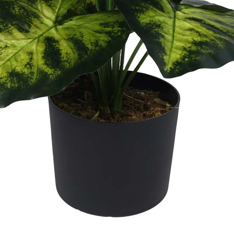 Faux Lush Monstera Plant With Black Plastic Pot - 2.6 Feet media 8