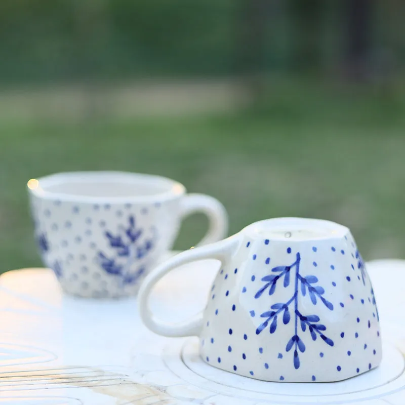 Bettina Ceramic Tea Cup (200 mL)/Blue,White) media 4