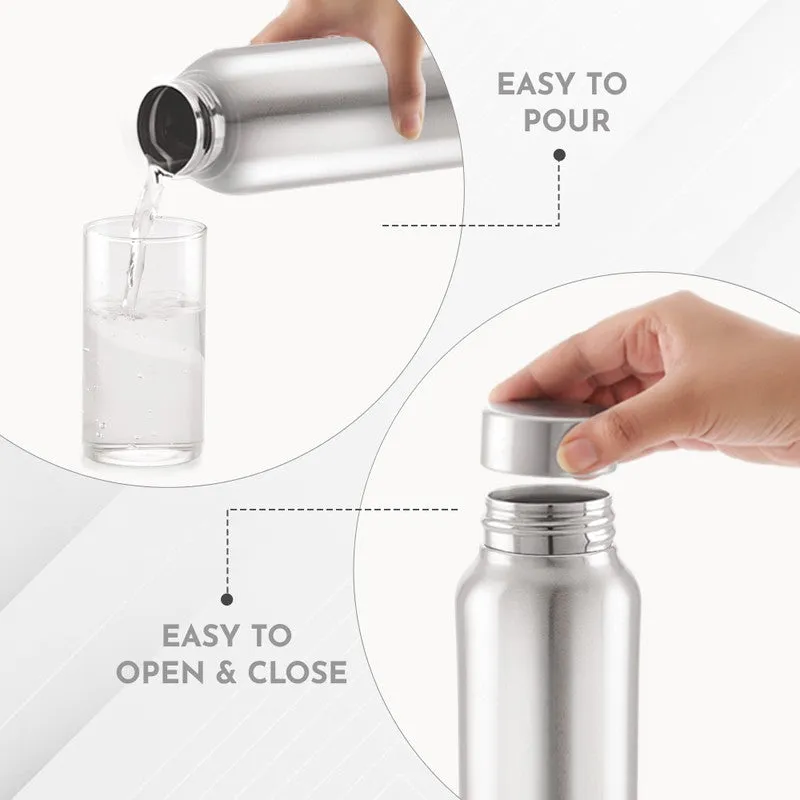 Hydrix Stainless Steel Water Bottle (Silver) - 750 mL media 7