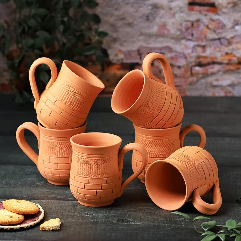 Nireeksha Terracotta Coffee Mug (250 mL Each) - Set of Six media 1