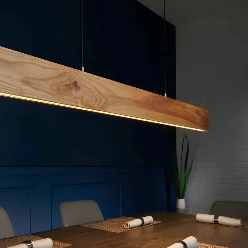 Pine Wood Timber LED Ceiling Lamp media 5