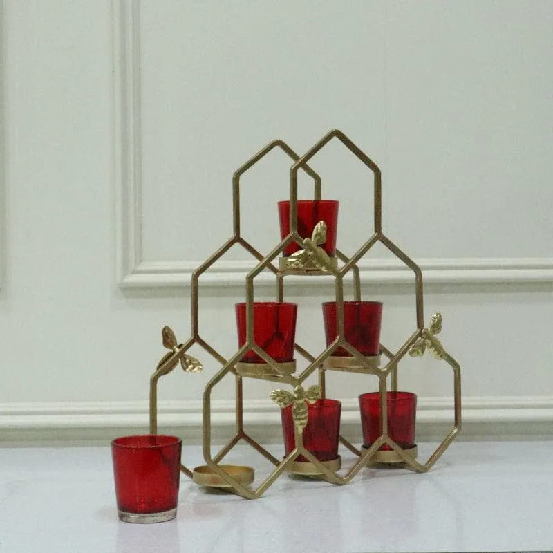 Kailan Pyramid Tealight Holder - Red media 3