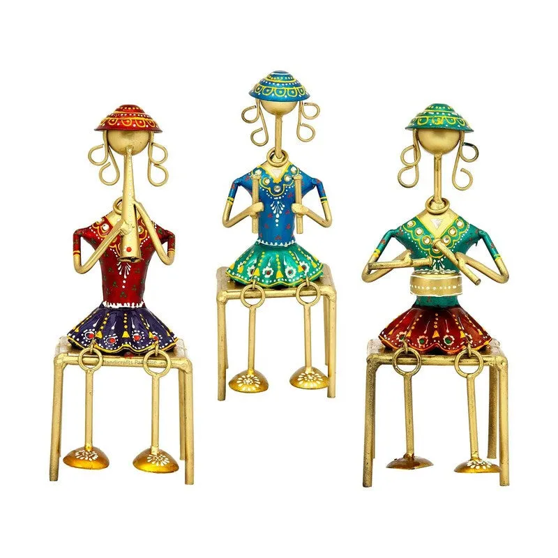 Seated Musician Ladies Iron Showpieces - Set Of Three media 3