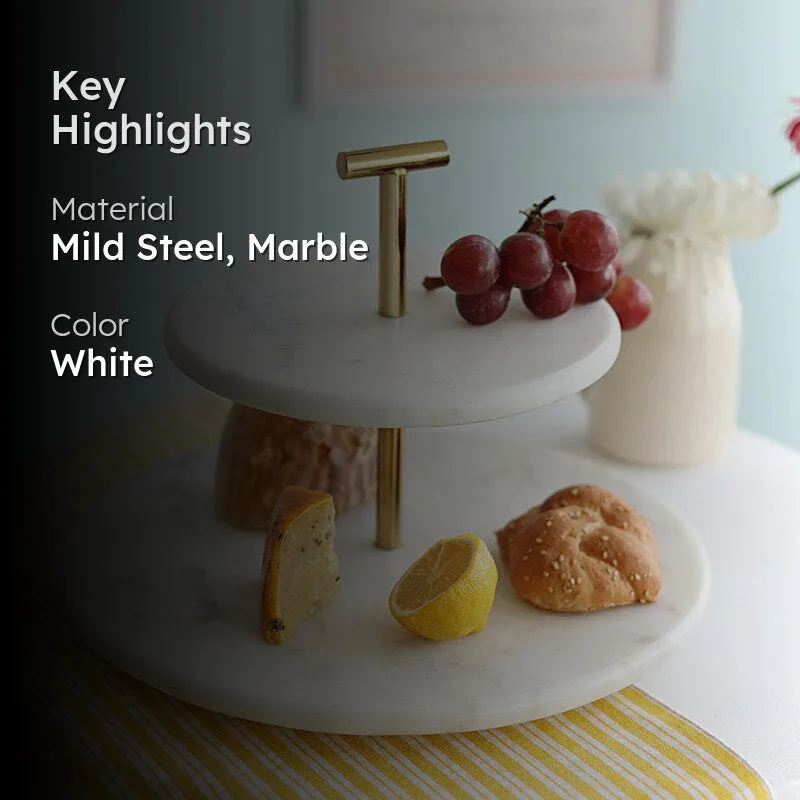 Orange Tree Damas Two Tier Cake Stand (Marble,Metal) media 2