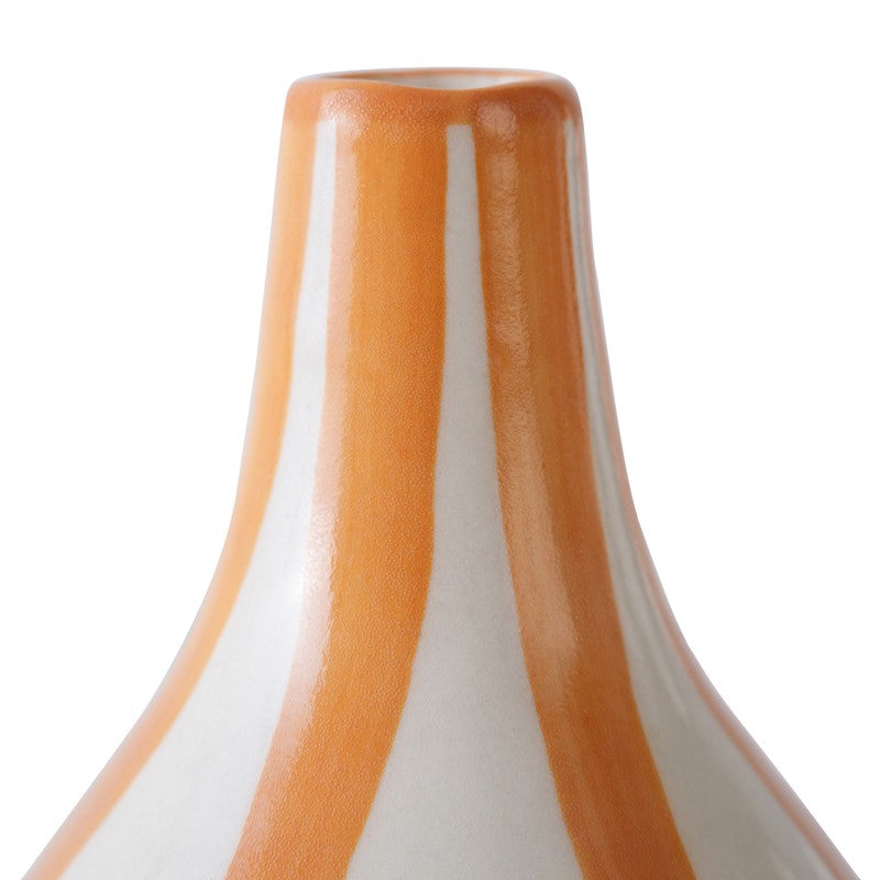 Waveon Ceramic Flower Vase - White,Orange media 7