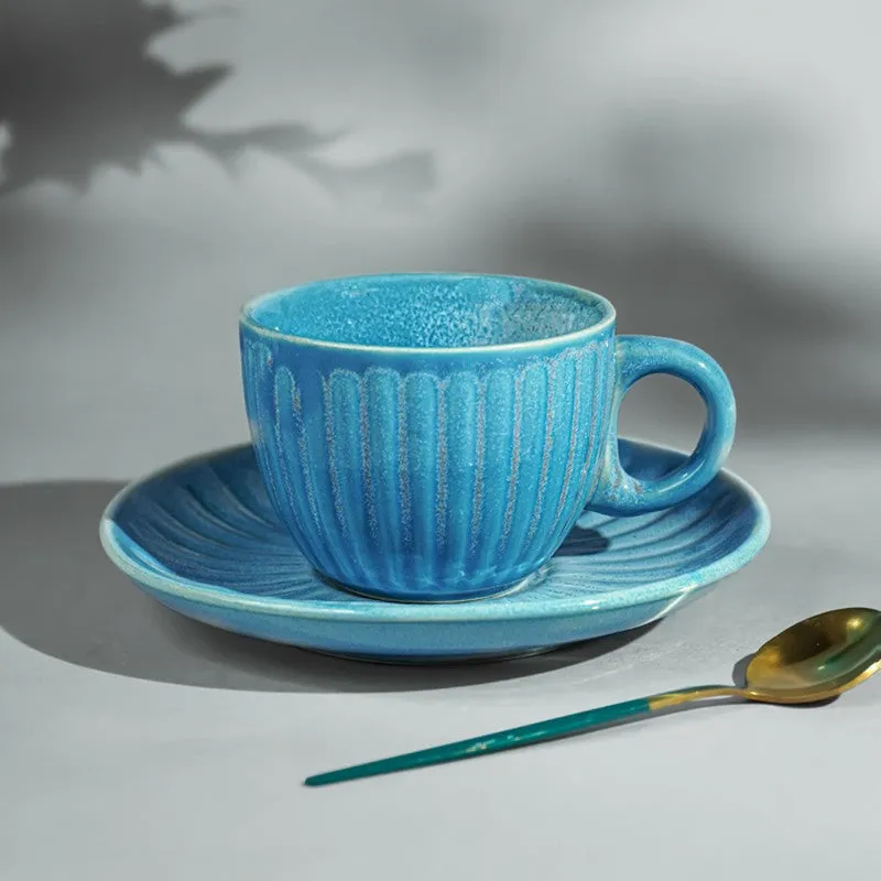 Siplet Cup & Saucer (Sky Blue,150 mL) -Set of Two media 3