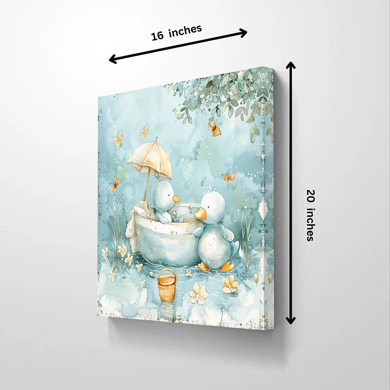 Sunny Ducklings Wall Painting - Set Of Two media 5