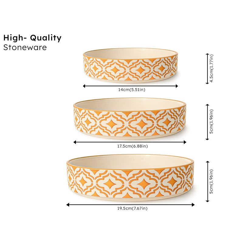 Zalvo Ceramic Salad Bowl (700 mL,500 mL,350 mL) - Set Of Three media 7