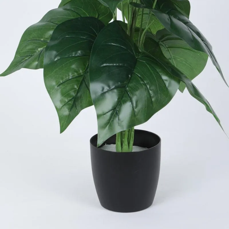 Faux Anthurium Silk Plant With Black Plastic Pot - 2.13 ft media 6