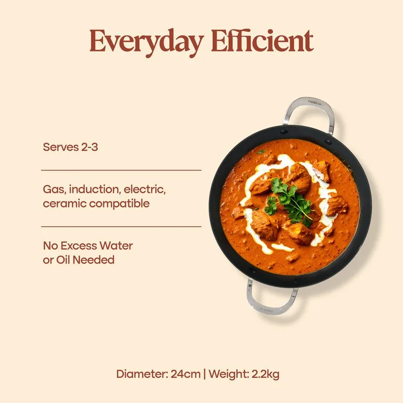 Cumin Co Enamel Cast Iron Kadhai (3100 mL) - Rust media 5