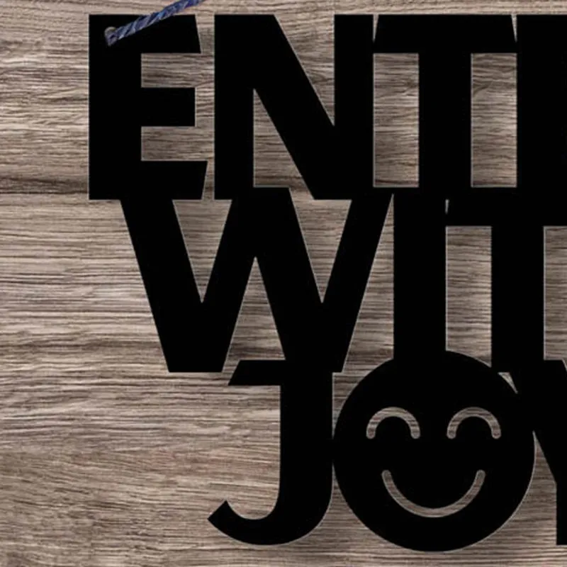 Enter With Joy Typography Mild Steel Wall Accent media 4