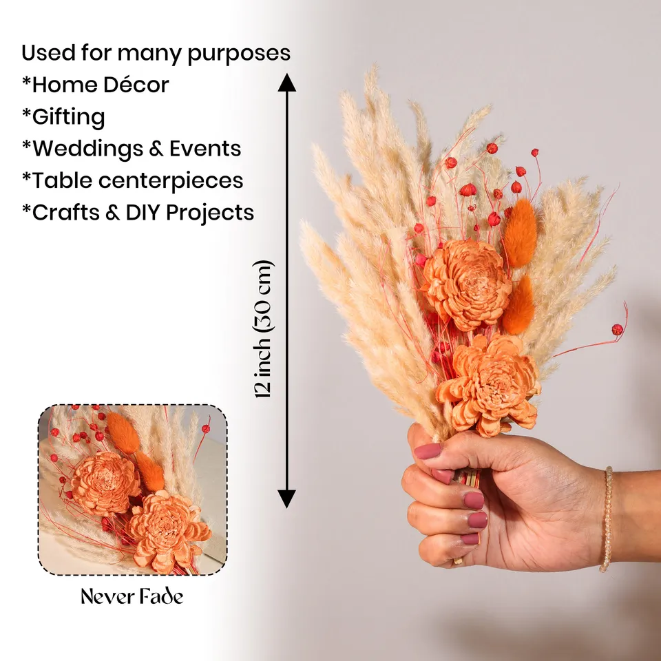JoyBloom Artificial Flower with Ceramic Pot - Orange media 4
