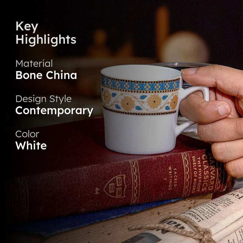 Sonaki Awa Floral Bone China Tea Cup (120 mL Each) - Set Of Six media 2