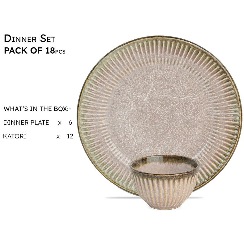 Rustic Pink Ceramic Dinner Set - 18 Piece Set media 5