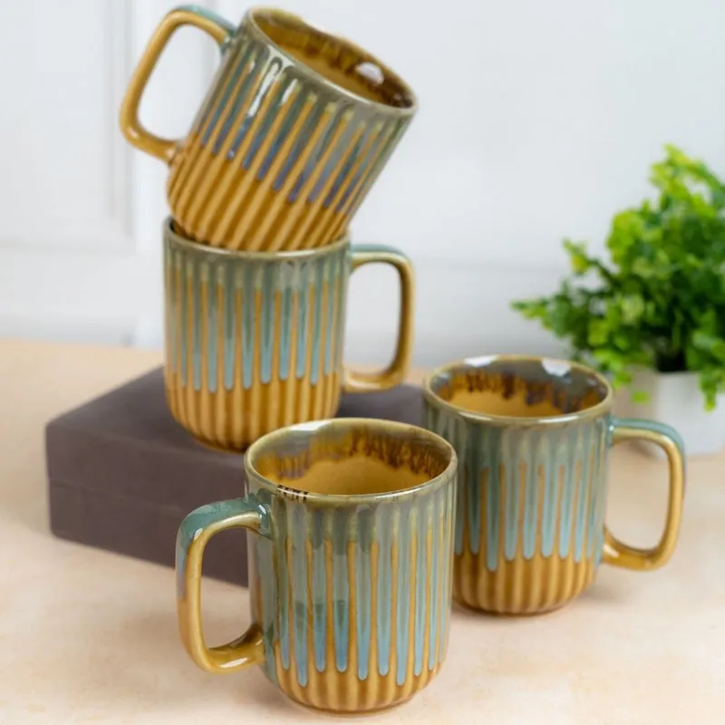 Cerava Ceramic Coffee Mug (300 mL Each) - Set of Four media 1