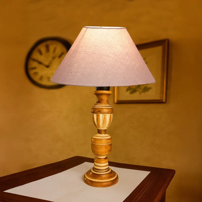 Zenrae Vire Wooden Table Lamp - Grey media 3